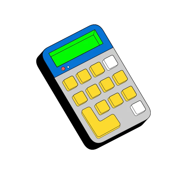 Isometric calculator illustration for finance and accounting graphics