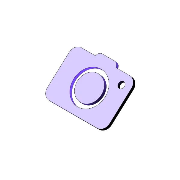 Isometric camera illustration for photography and media graphics