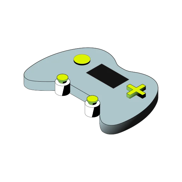 Isometric game controller illustration for gaming and entertainment designs