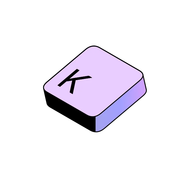 Isometric key illustration for security and access-control graphics